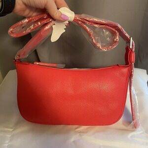 NWT VERA BRADLEY Outlet Sling Crescent Crossbody Cayenne Pink Red Faux Leather